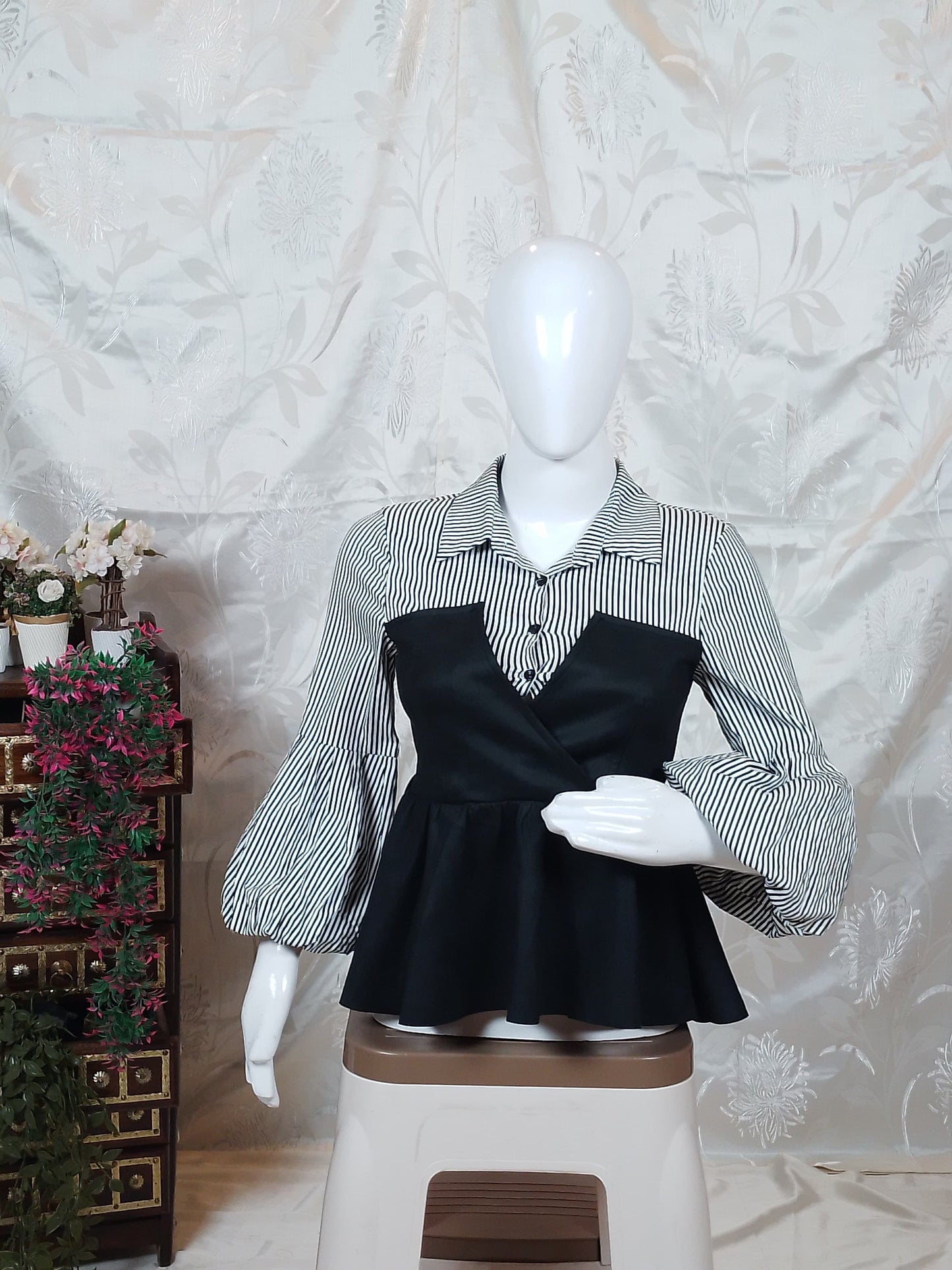 Women Top with Cut-Out Neckline