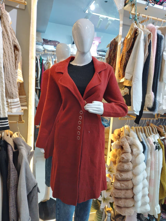 Scarlet Luxe" Tailored Long Coat
