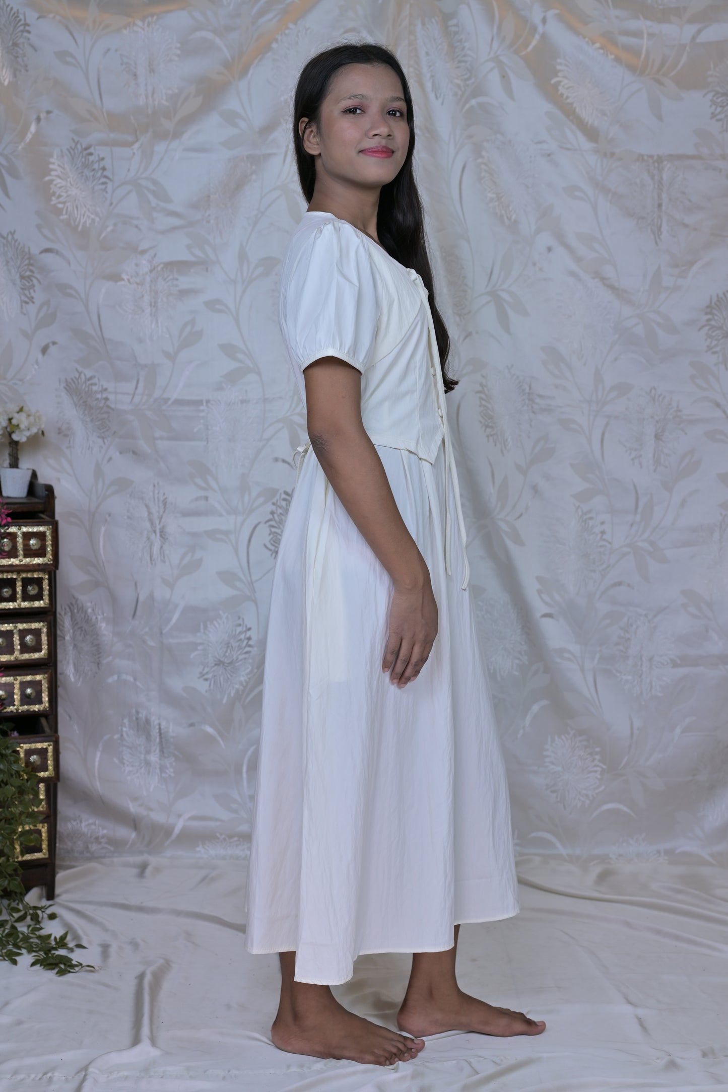 Charming Tiered Button-Front Midi Dress