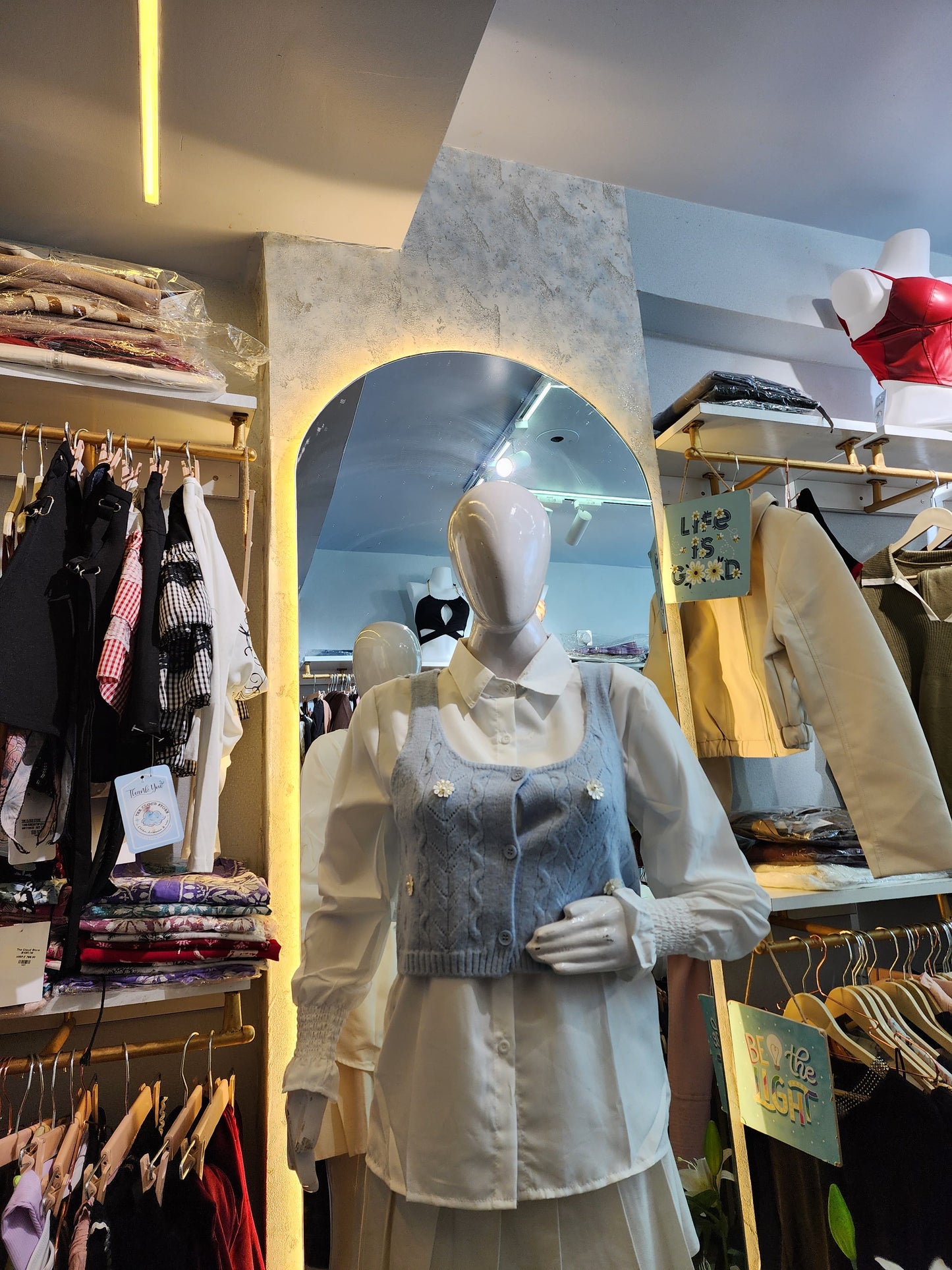 Daisy Bloom" Layered Knit Vest & Shirt Ensemble