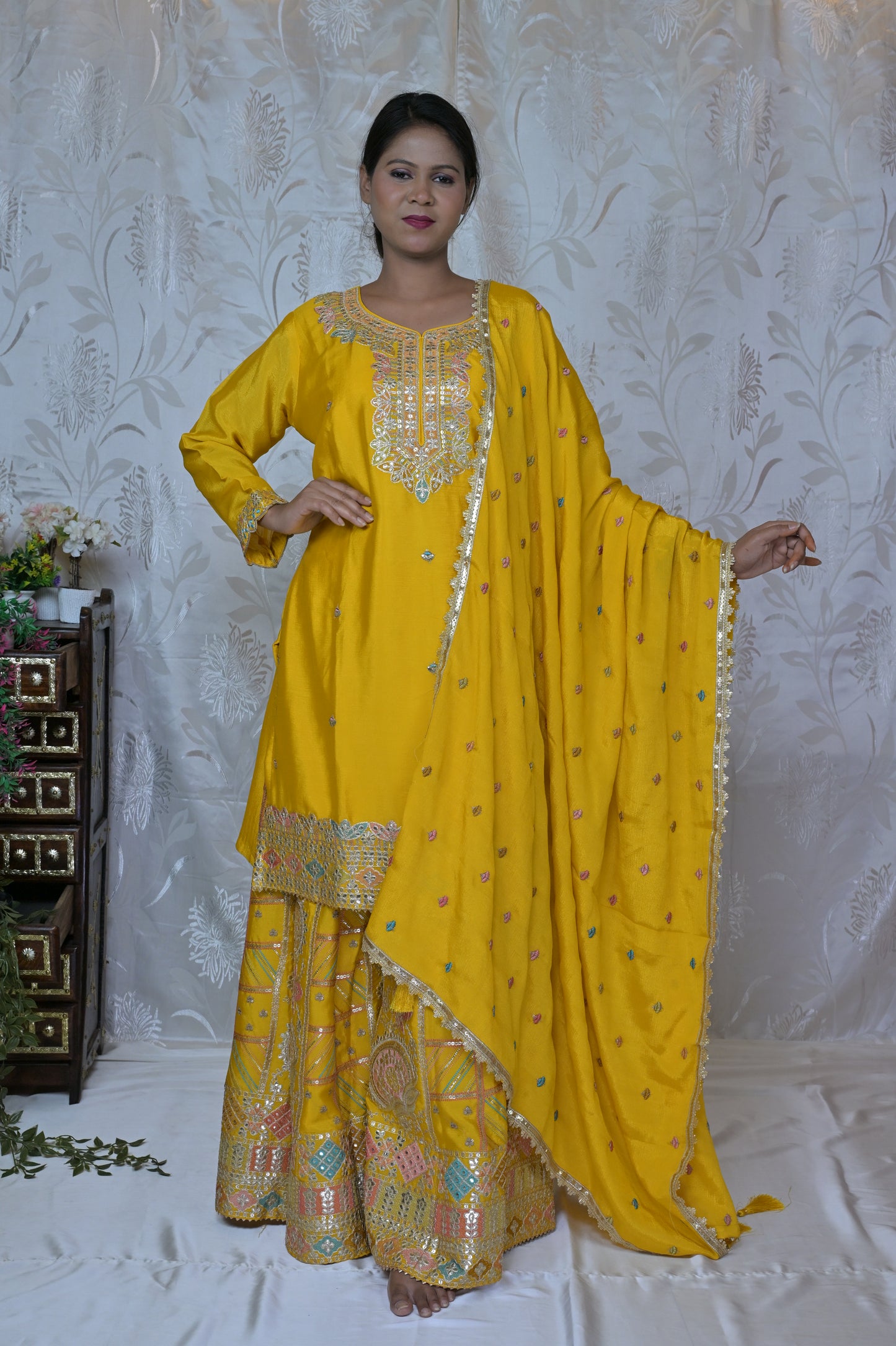 Opulent Embroidered Sharara with Dupatta