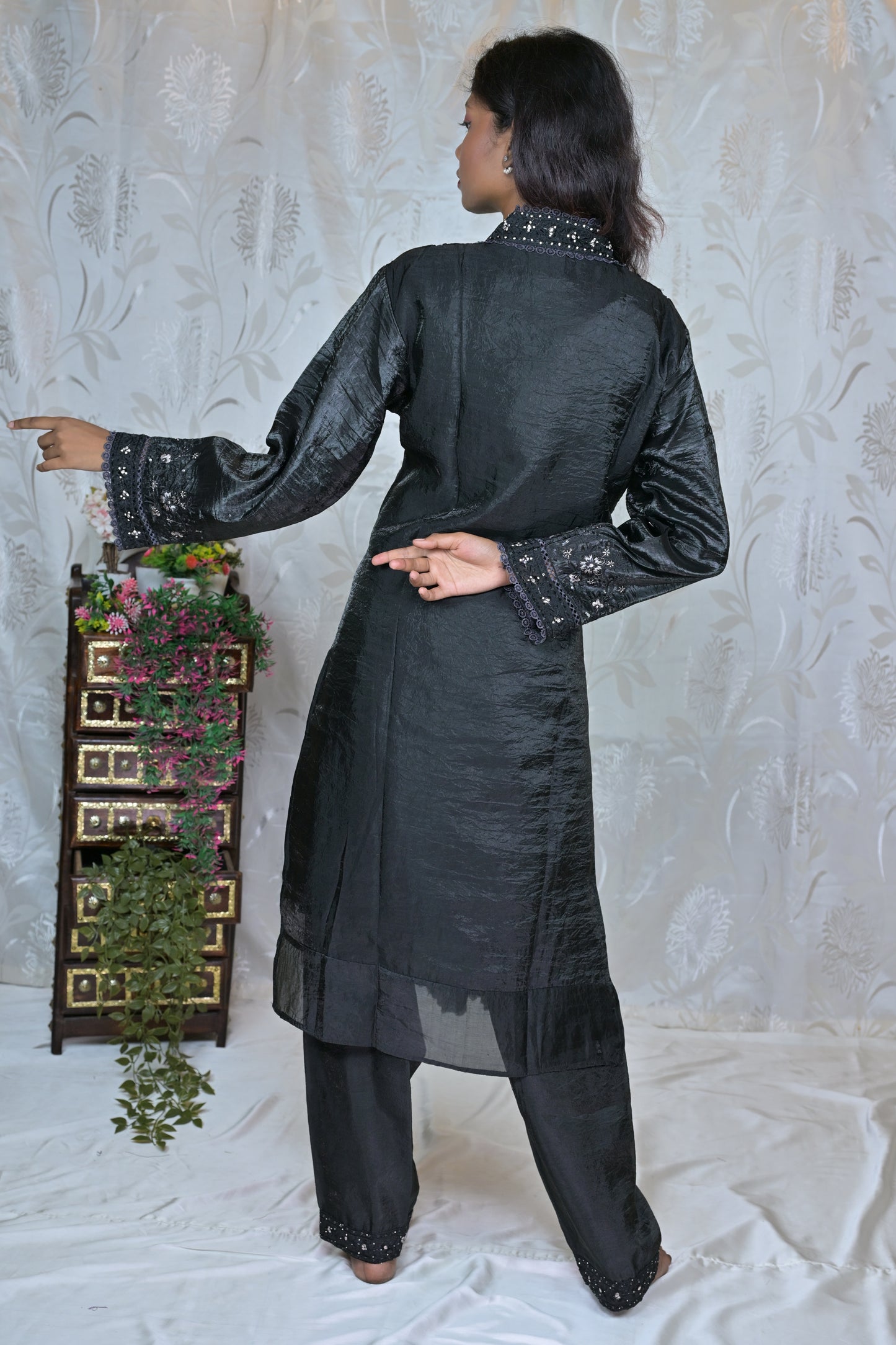 Gold Crush Embroidered Suit Set