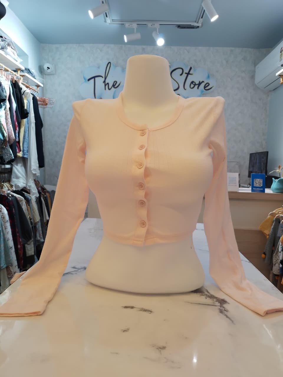 Sweet Knit Button-Front Crop Top