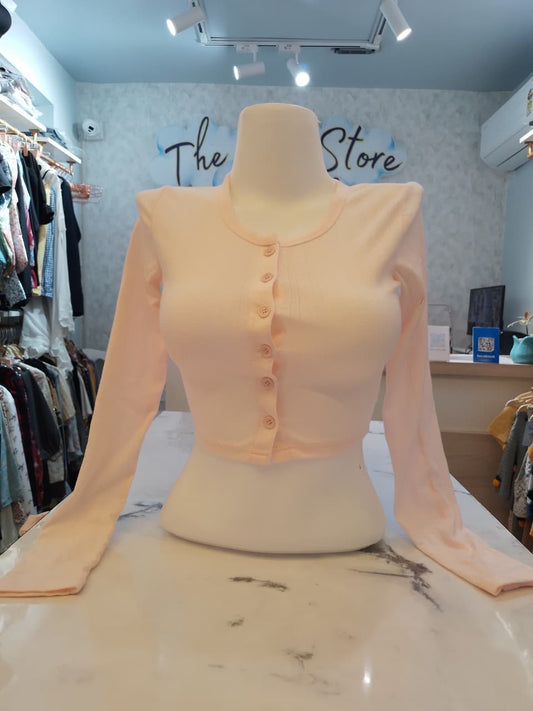 Sweet Knit Button-Front Crop Top