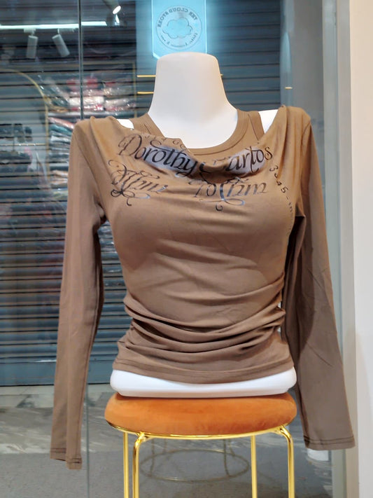 K-Style Graphic Off-Shoulder