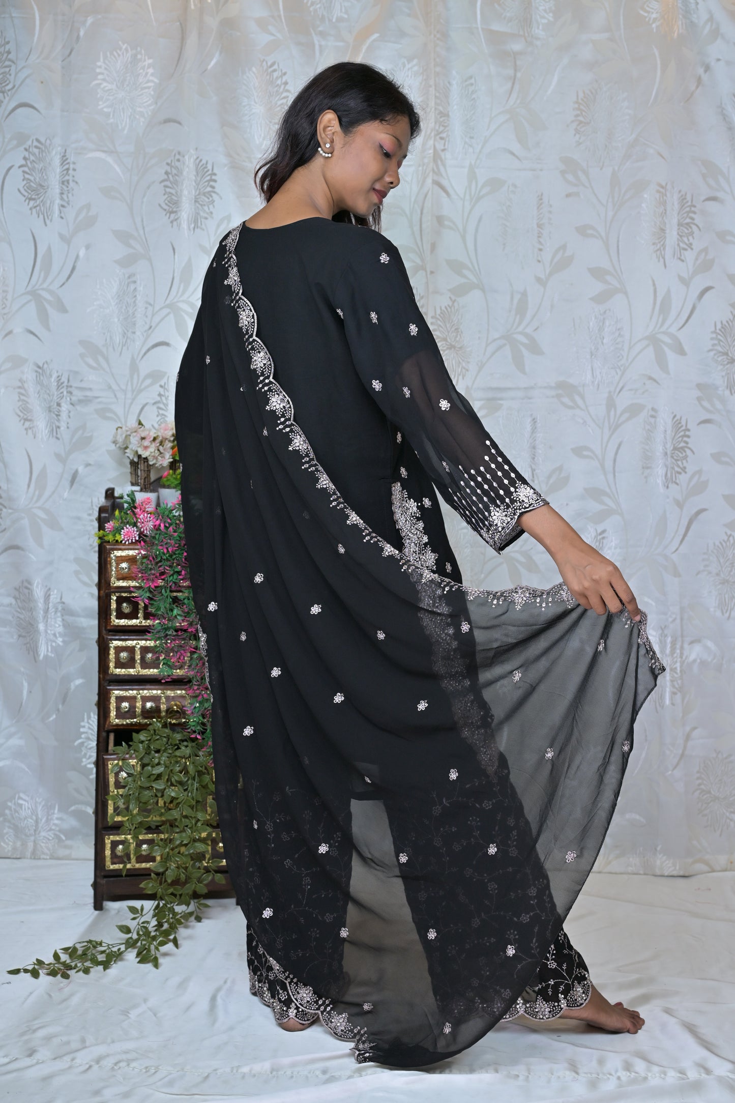 Traditional Kurta with Palazzo and Dupatta