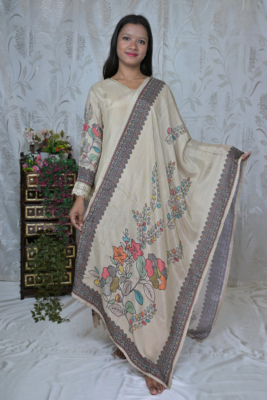 Floral Print Muslin Suit Set