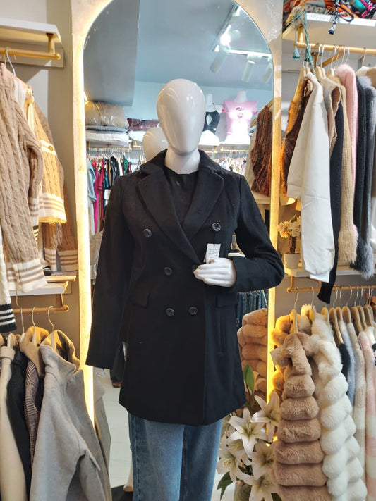 Midnight Maven" Double-Breasted Short Coat