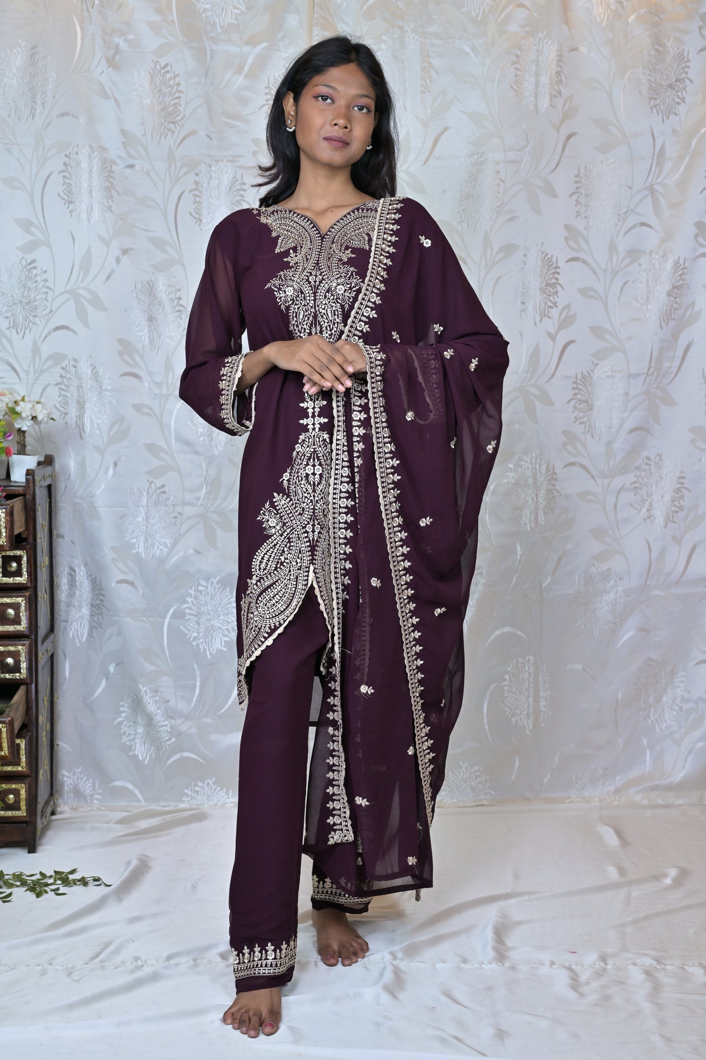 Festive Gota Embroidered Suit Set
