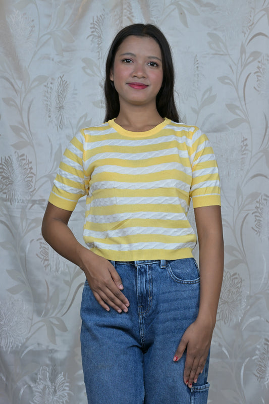 Striped Knitted Crop Top
