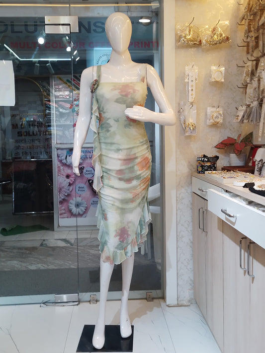 Monochrome Rhapsody" Peplum Mini Dress