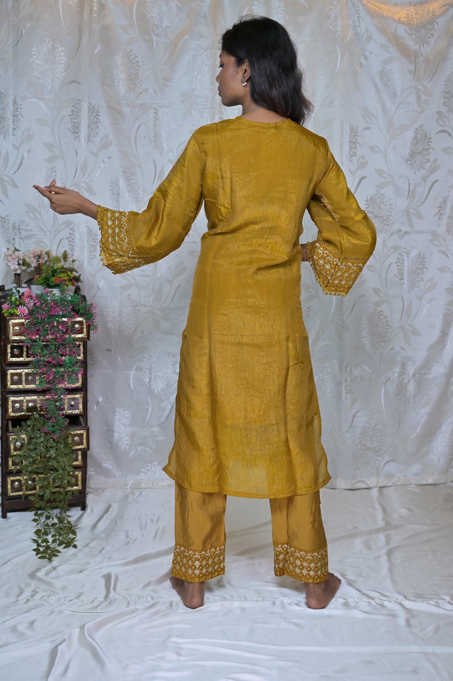 Gold Crush Embroidered Suit Set