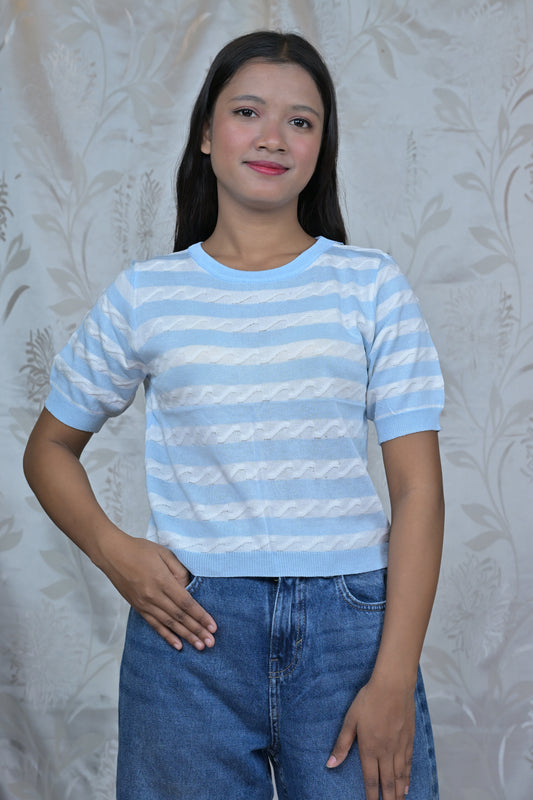 Striped Knitted Crop Top