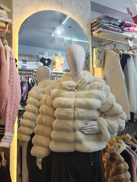 Cloud Nine" Plush Faux Fur Puffer Jacket