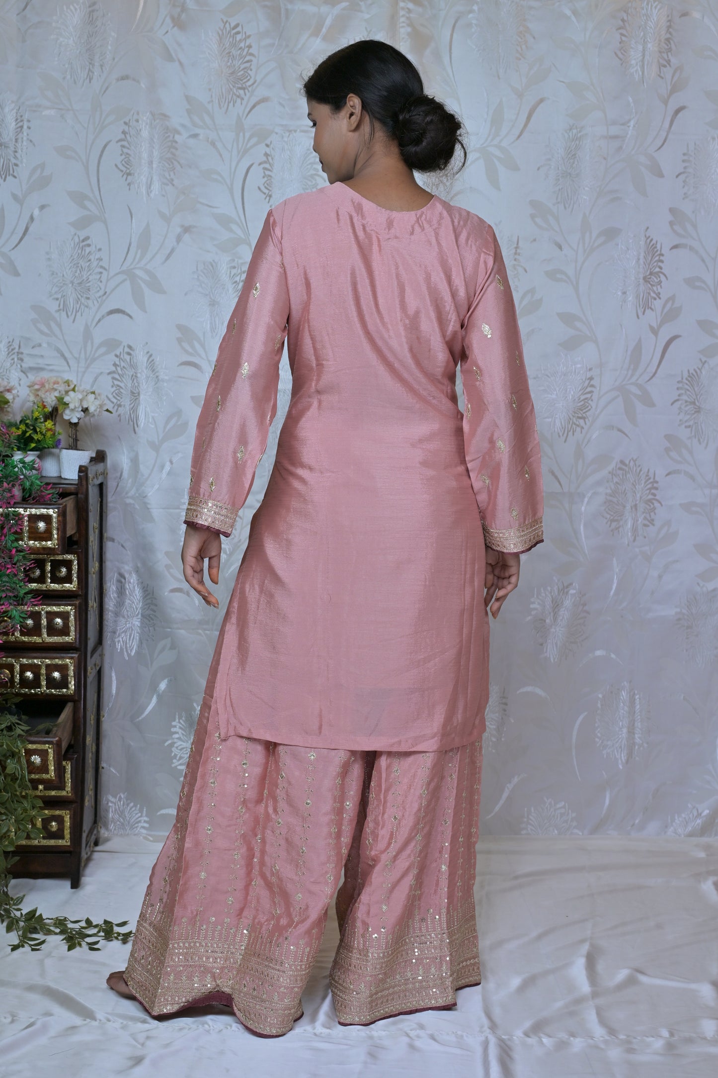 Festive Junoon Palazzo Suit with Embroidered Kurta and Dupatta