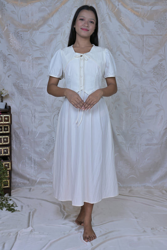 Charming Tiered Button-Front Midi Dress