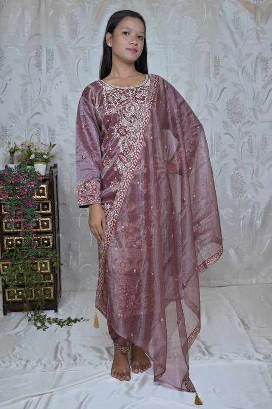 Luxury Embroidered Net Suit Set