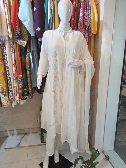 Embroidered Georgette Anarkali Suit with Full Sleeves