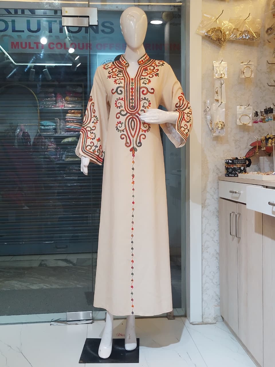 Gulbahar" Kashmiri Embroidered Kaftan Dress