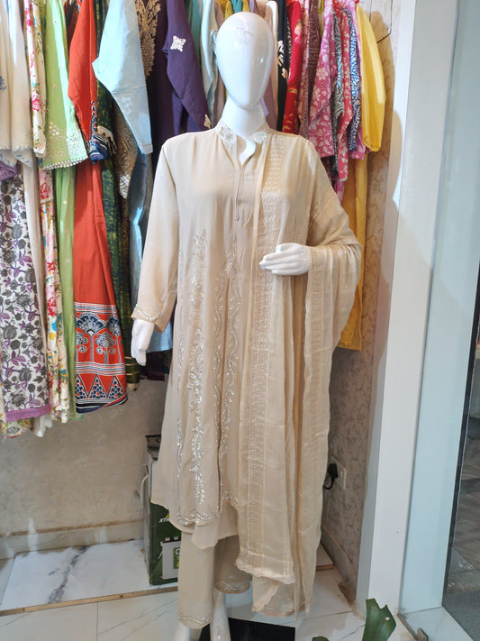 Embroidered Georgette Anarkali Suit with Full Sleeves