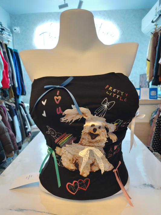 Rebel Heart" Ruffle Halter Graphic Top