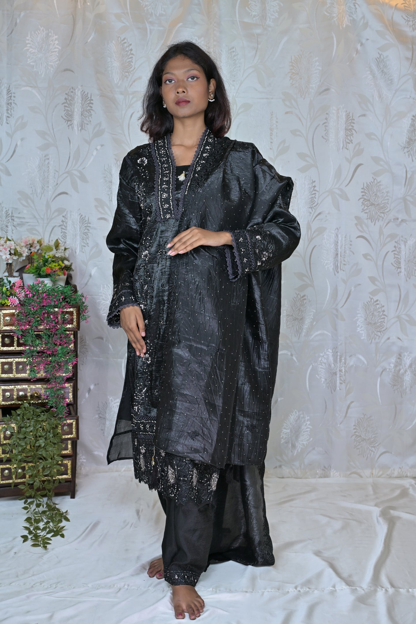 Gold Crush Embroidered Suit Set