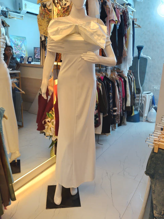 Couture Bow Maxi Sheath Gown