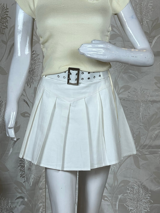 Women Brown & White Tiered Flared Mini Skirt