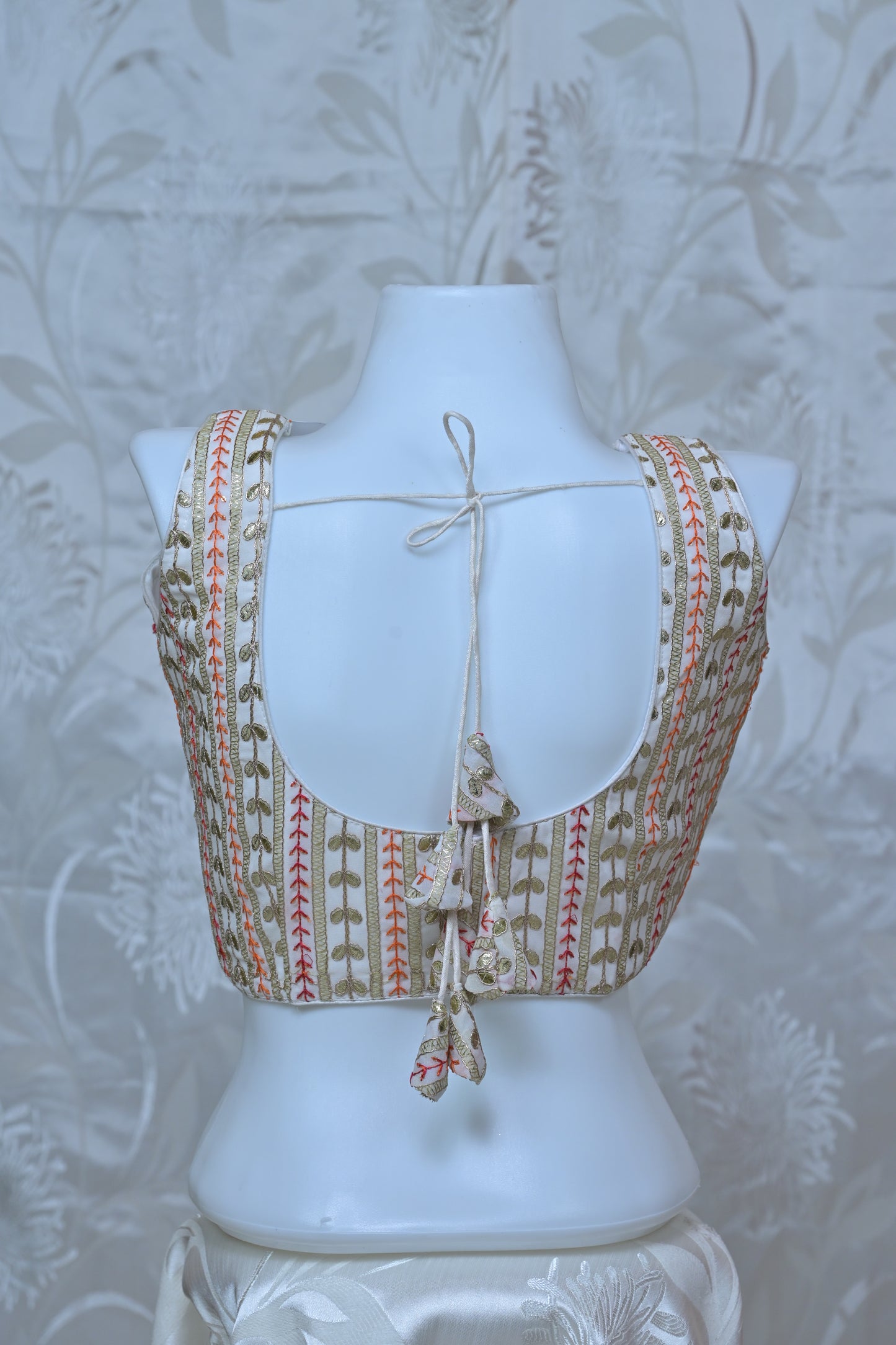 Embroidered V-Neck Sleeveless Blouse