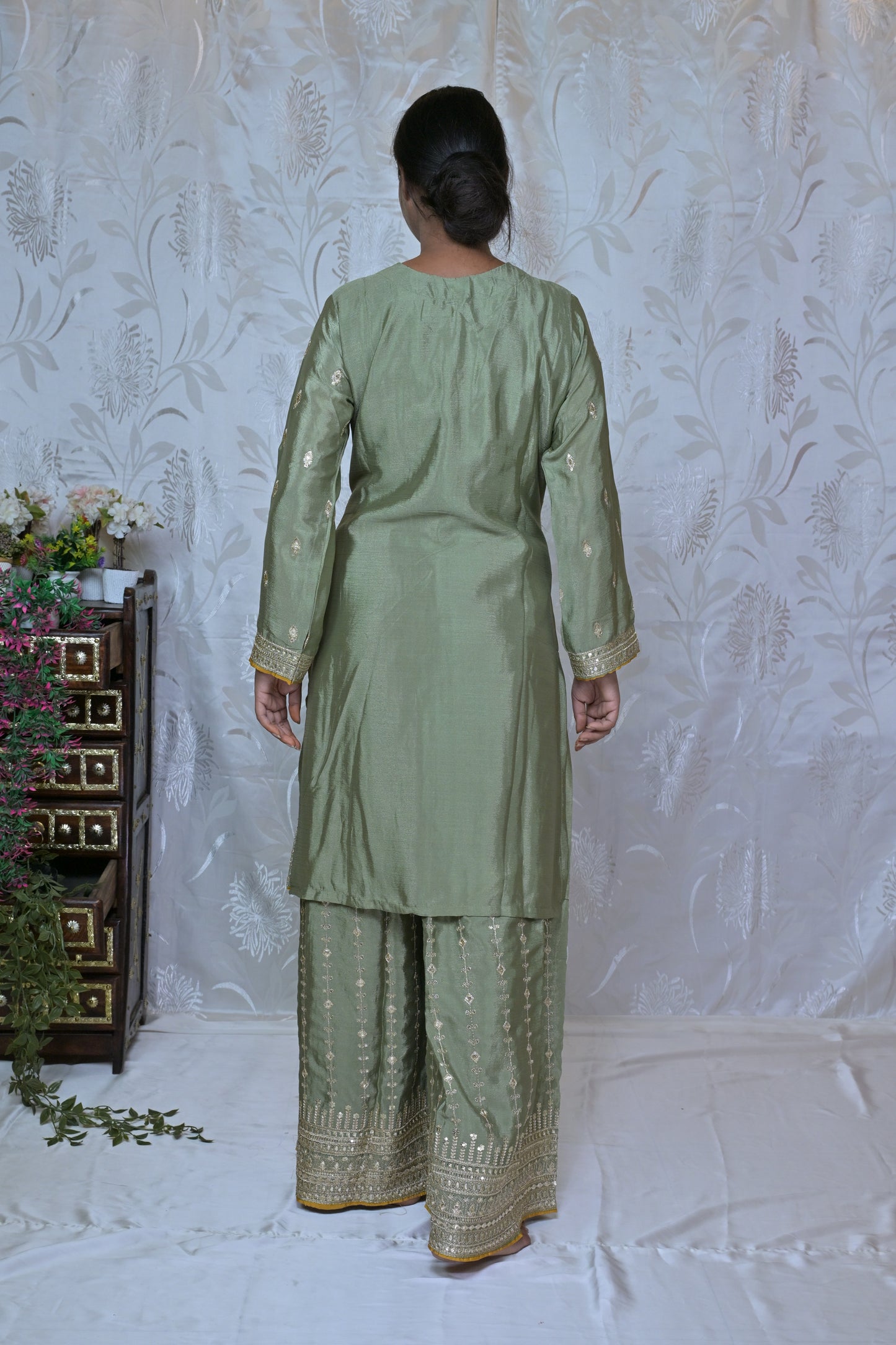 Festive Junoon Palazzo Suit with Embroidered Kurta and Dupatta