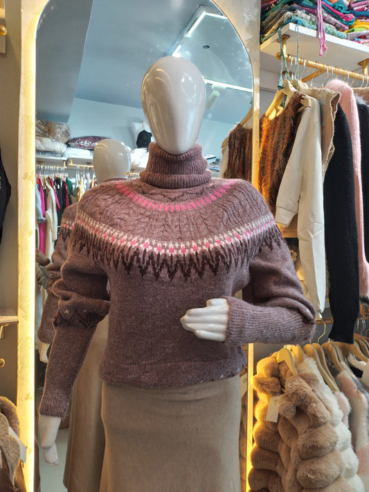 Midnight Cosy" Ribbed Mock Neck Jumper