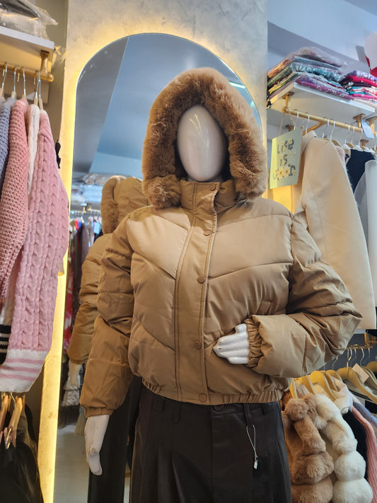 Winter Expedition" Hooded Chevron Puffer Jacket