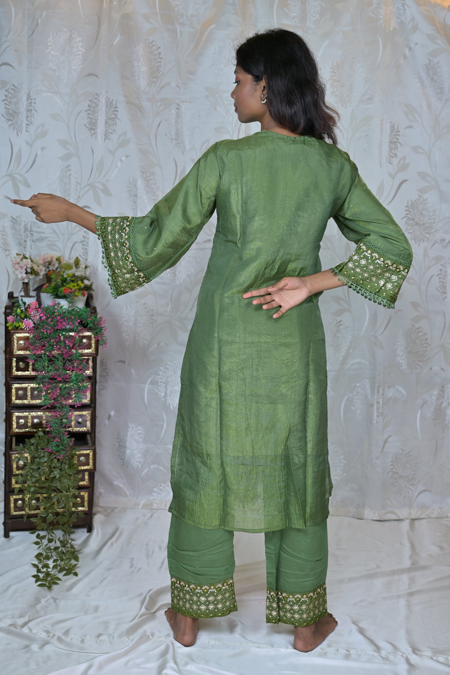 Gold Crush Embroidered Suit Set