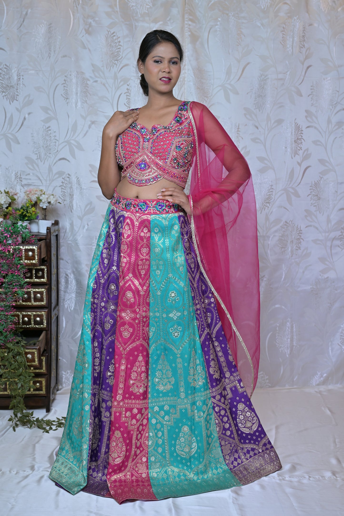 Multi-Panel Brocade Lehenga Ensemble