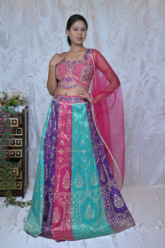 Multi-Panel Brocade Lehenga Ensemble