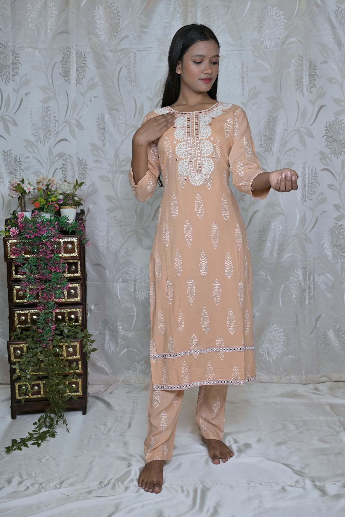 Block Printed Kurta Set with Matching Dupatta