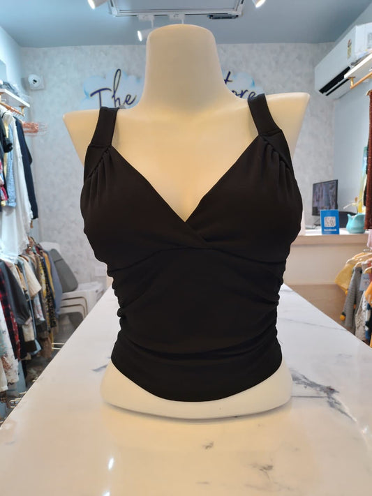 Sculpted V-Neck Ruched Top
