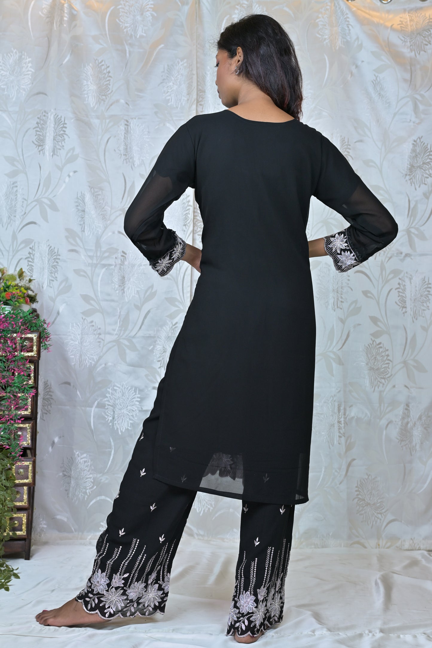 "FLORAL WHISPER" EMBROIDERED 3-PIECE SUIT SET