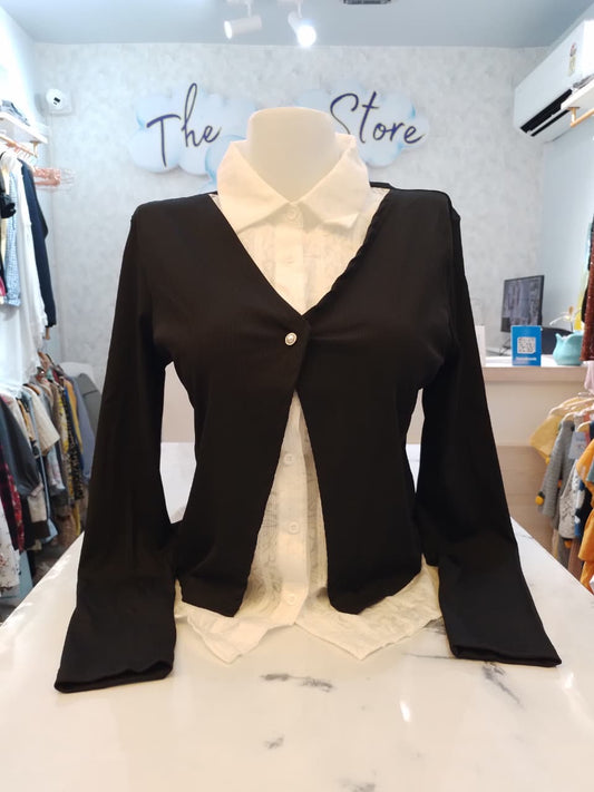 Preppy Chic Two-in-One Shirt