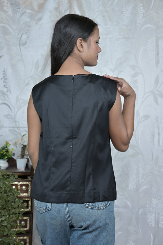 BEADED SATIN TOP