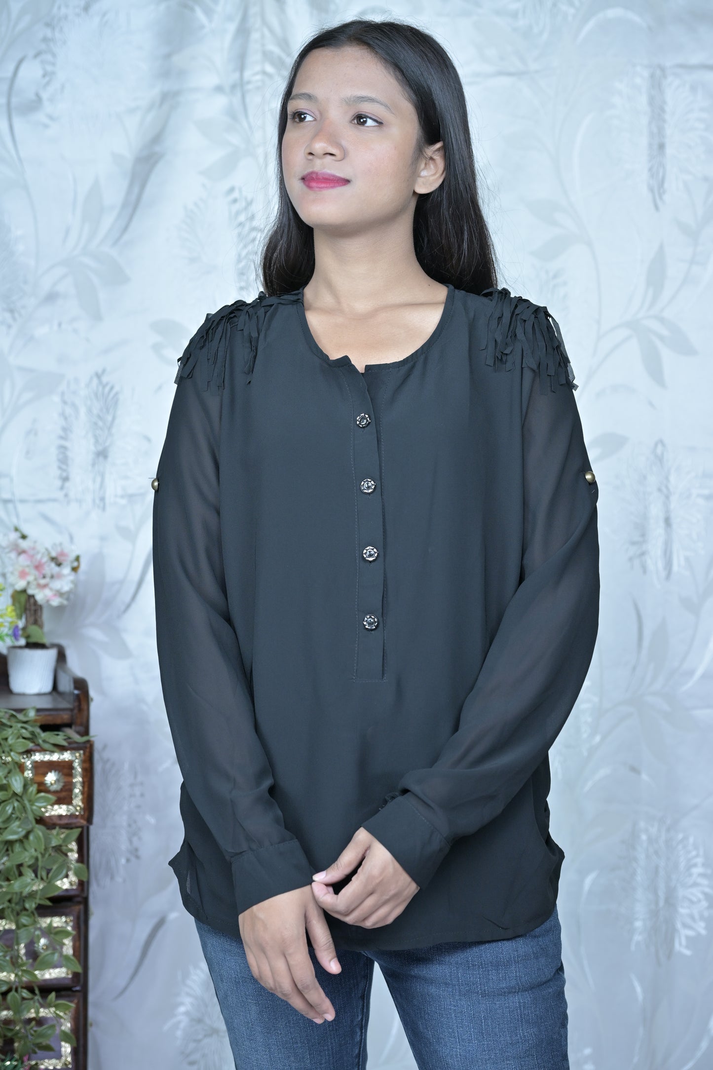 Elegant Black Long Sleeve Top