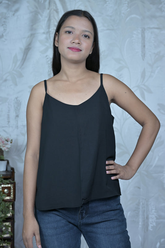 Black V-Neck Tank Top
