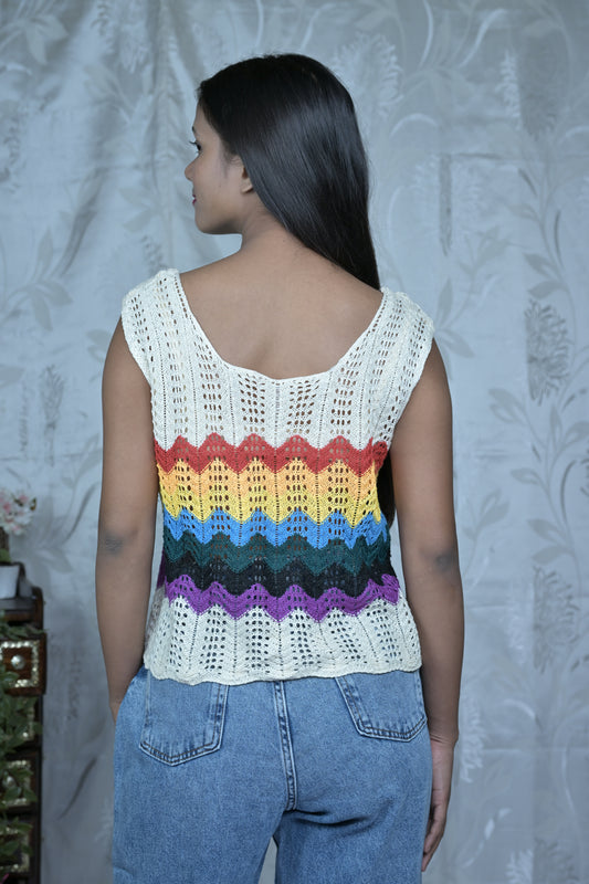 White Crochet Top