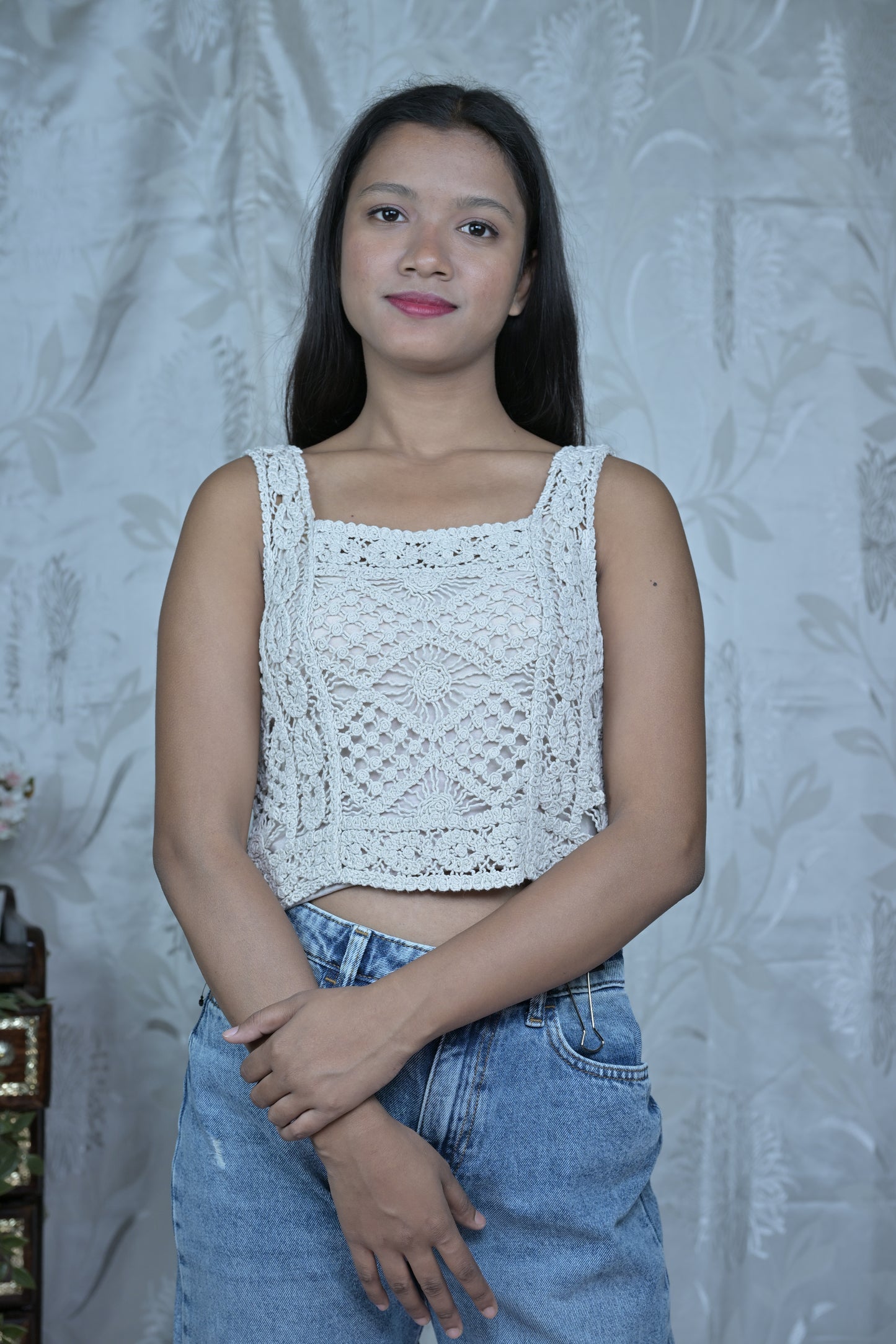 White Crochet Top