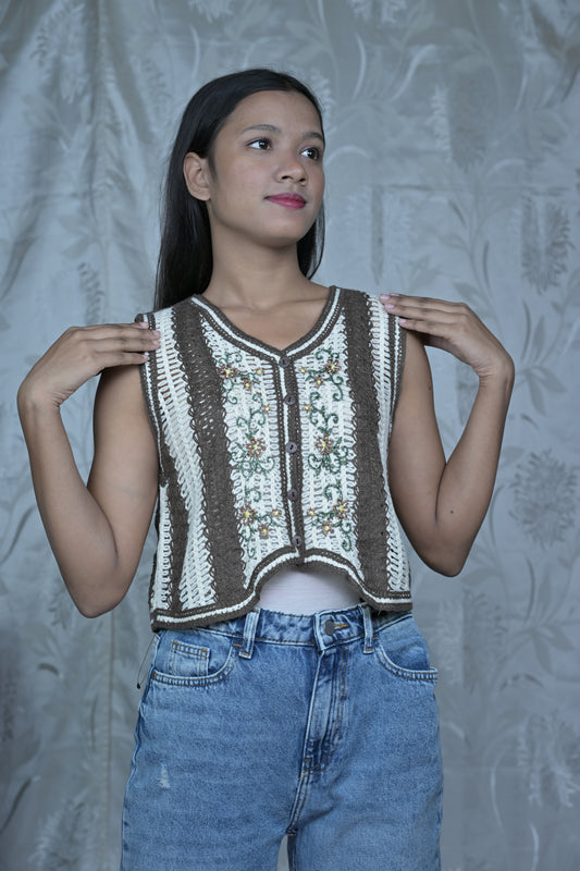 Brown Crochet Vest