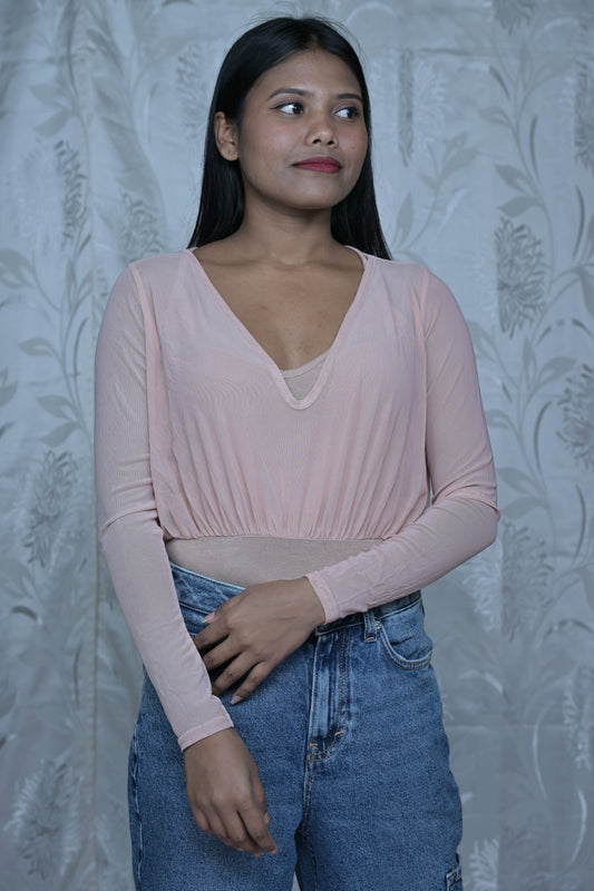 Light Pink Mesh Bodysuit