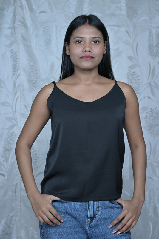 Sleek Black Sleeveless Top