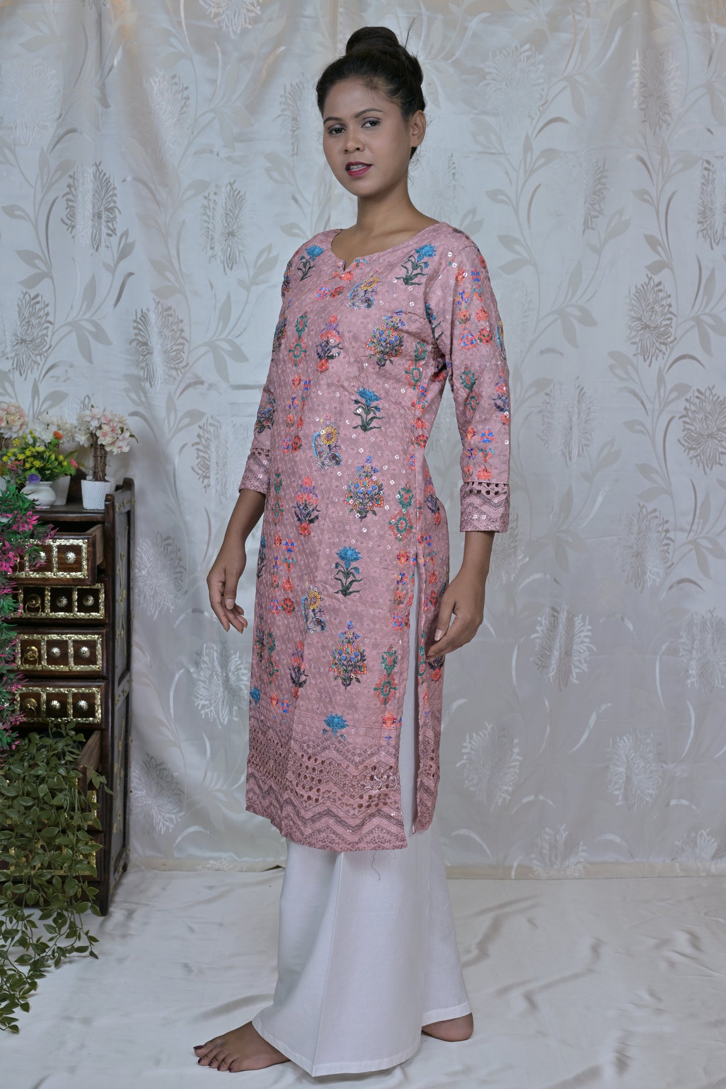 Blush Bloom Embroidered Kurta
