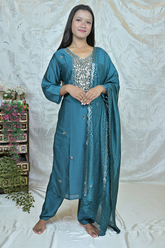 shimmering Embellished Suit Set