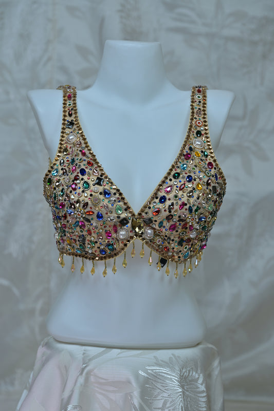 Dazzling Multi-Stone Embellished Blouse